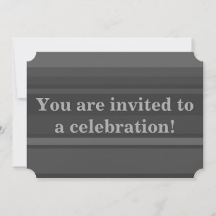 Charcoal Stripes Invitation