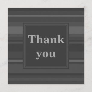 Charcoal stripes thank you card