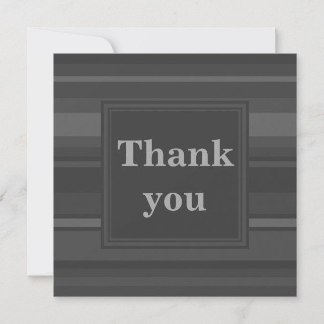 Charcoal stripes thank you card (Front)