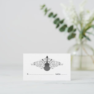 Charcoal Swirls Guitar Place Card