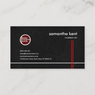 Charcoal Tile Red Liners CEO Chairman Business Card
