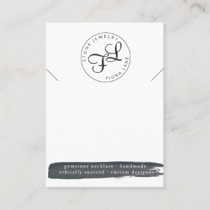 Charcoal Watercolor Necklace Display Card
