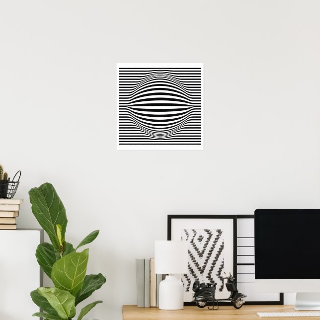 Charcoal Wave Ripple Poster (Home Office)