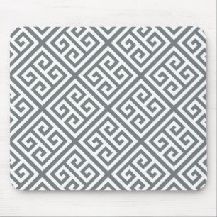 Charcoal White Med Greek Key Diag T Pattern #1 Mouse Mat