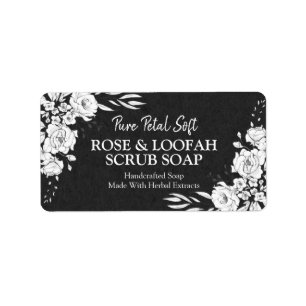 Charcoal & White Rose Soap Product Labels