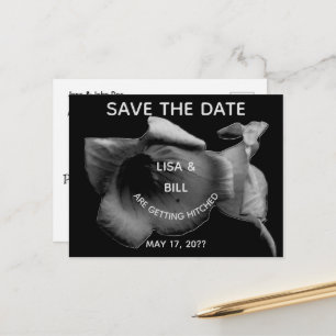 Charcoal Wildflower Save the Date Postcard