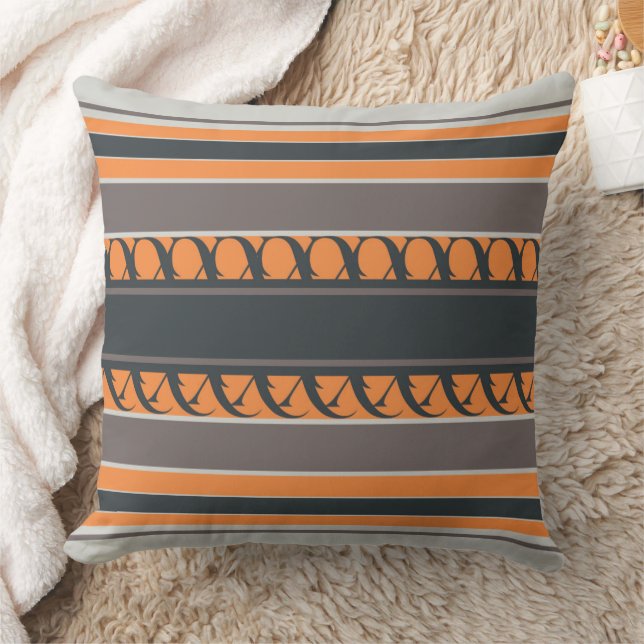 Charcoal with Orange Cushion (Blanket)