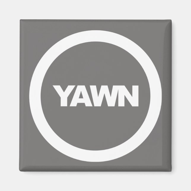 Charcoal Yawn Brand Fridge Magnet (Front)
