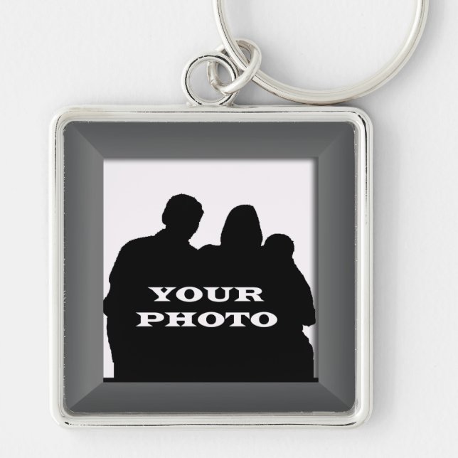 Charcoal Your Photo Frame Premium Keychain (Front)