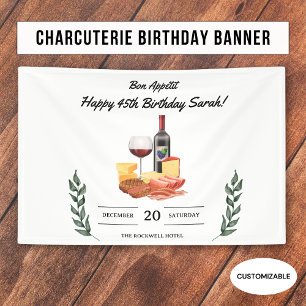Charcuterie and Wine Picnic Birthday Banner