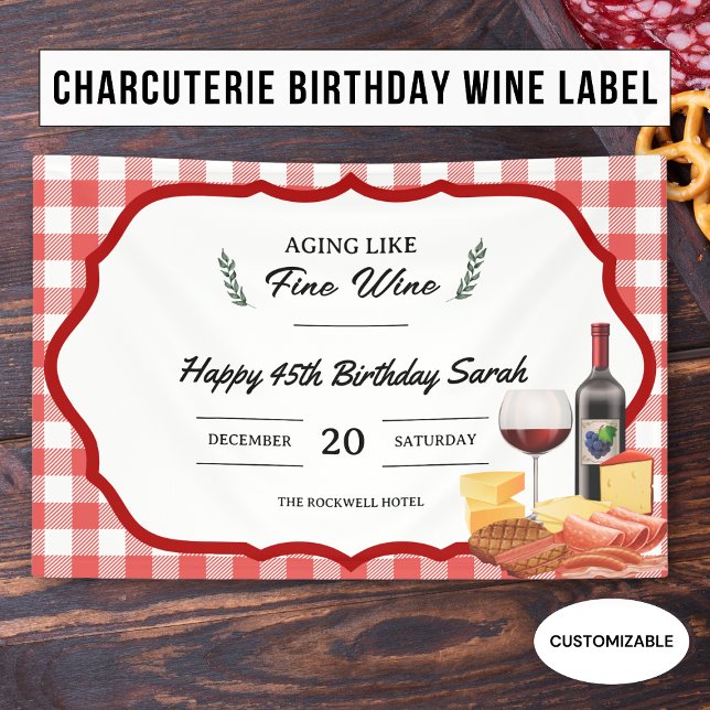 Charcuterie and Wine Picnic Birthday Banner (Creator Uploaded)