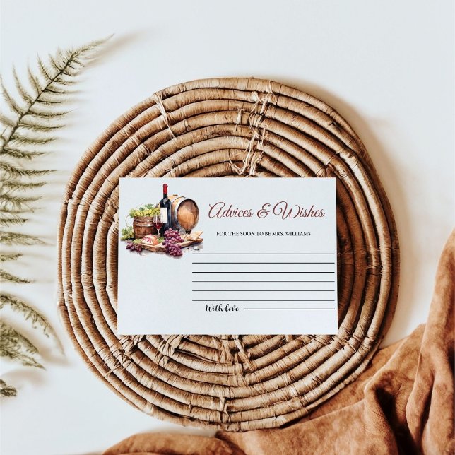 Charcuterie Board  Advices & WIshes Bridal Shower Enclosure Card (Creator Uploaded)