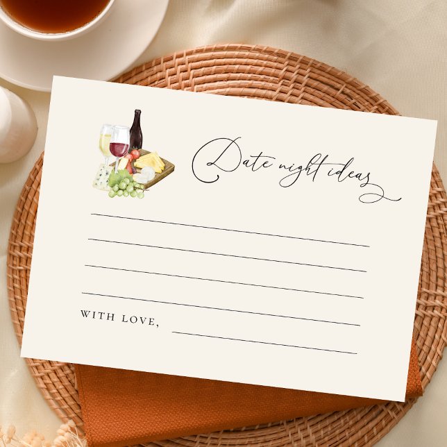 Charcuterie Board Bridal Shower Date Night Ideas Enclosure Card (Creator Uploaded)