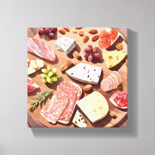 Charcuterie Board Kitchen and Dining Cuisine Canvas Print