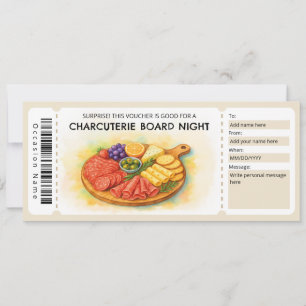 Charcuterie Board Night Gift Certificate Invitation