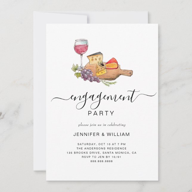 Charcuterie Board Photo Engagement Party Invitation (Front)