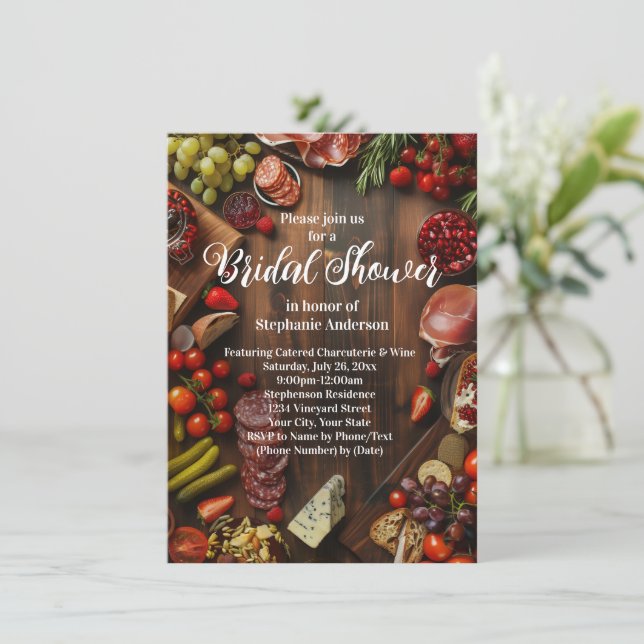 Charcuterie Board Theme Bridal Shower Invitation (Standing Front)