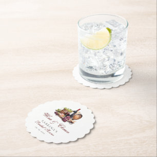 Charcuterie Board Wine & Cheese Bridal Shower Paper Coaster