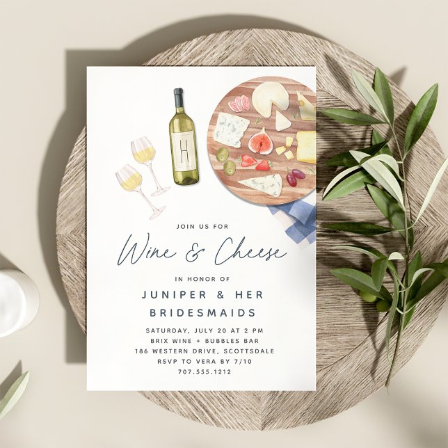 Charcuterie Board Wine & Cheese Bridesmaids Brunch Invitation (Creator Uploaded)