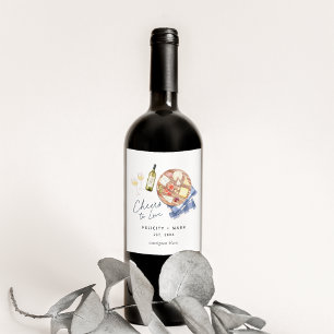 Charcuterie Board Wine & Cheese Cheers to Love Label