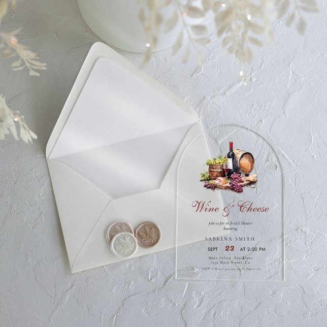 Charcuterie Board Wine & Cheese Couple Shower  Acrylic Invitations (Creator Uploaded)