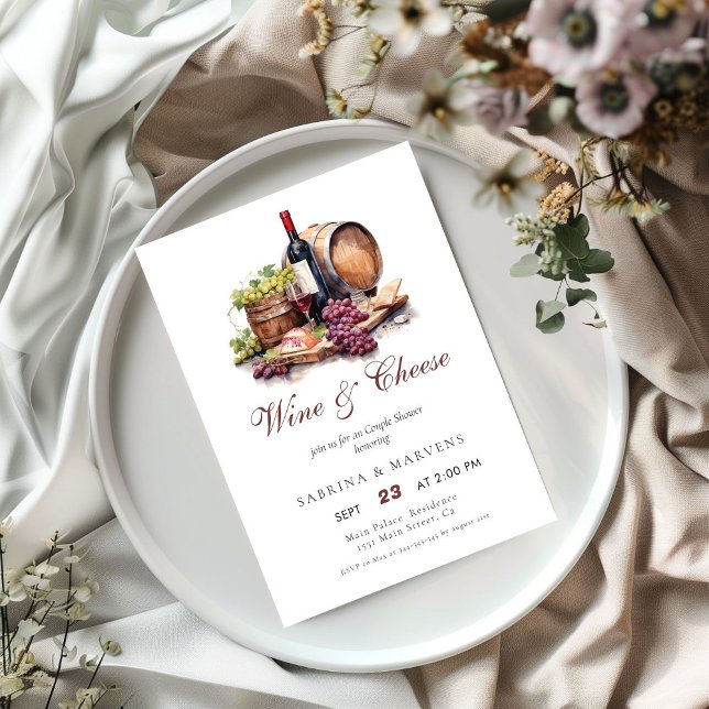 Charcuterie Board Wine & Cheese Couple Shower Invitation (Creator Uploaded)