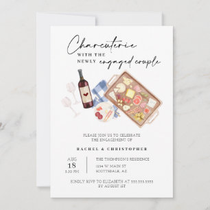 Charcuterie Board Wine & Cheese Engagement Party Invitation