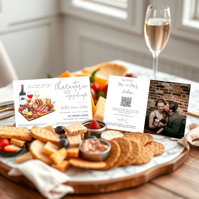 Charcuterie Board Wine & Cheese Engagement Party Invitation (Creator Uploaded)
