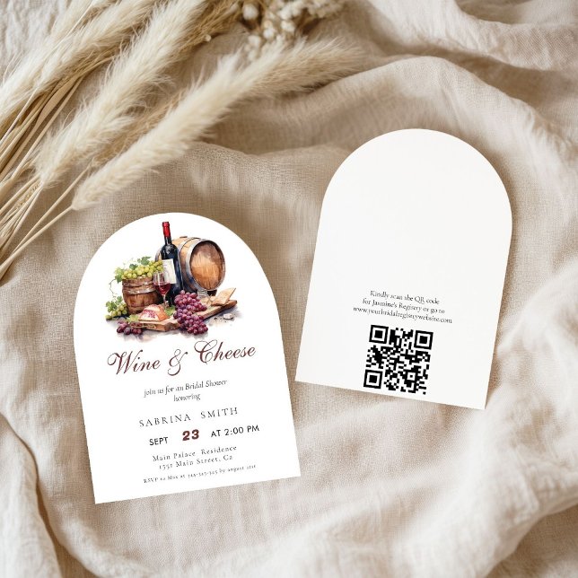 Charcuterie Board Wine & Cheese Qr  Bridal Shower Invitation (Creator Uploaded)