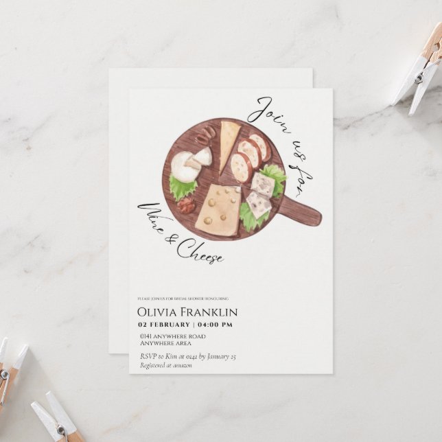 Charcuterie bridal shower invitation (Front/Back In Situ)
