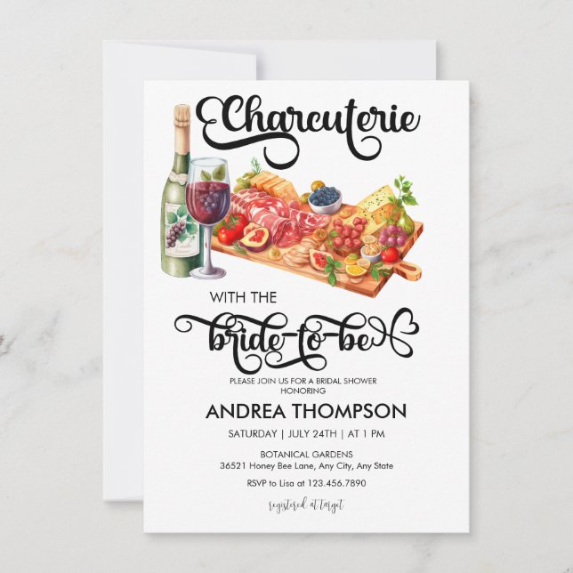 Charcuterie | Cheese Board Party | Bridal Shower Invitation (Front)