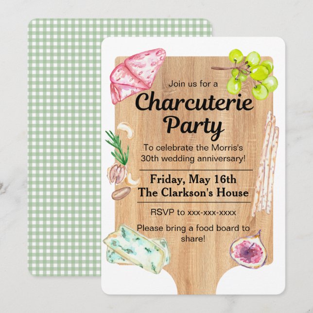 Charcuterie Food Board Invitation (Front/Back)