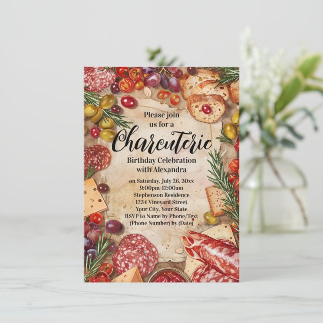 Charcuterie Girls Night Birthday Party or Tasting Invitation (Standing Front)
