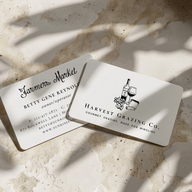 Charcuterie Gourmet Grazing & Wine Catering Business Card (Creator Uploaded)