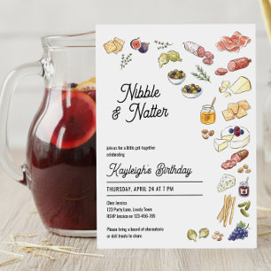 Charcuterie Nibble and Natter Birthday Party Invitation