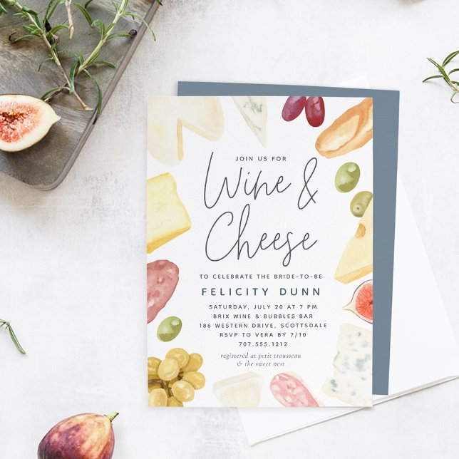 Charcuterie Wine & Cheese Bridal Shower Invitation (Creator Uploaded)
