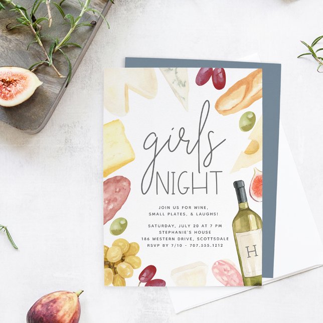 Charcuterie Wine & Cheese Girls Night Invitation (Creator Uploaded)