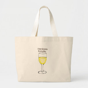 CHARDONNAY EVERYDAY WINE PRINT BY JILL LARGE TOTE BAG
