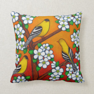 Chardonnay Sunset Polyester Throw Pillow 16" x 16"