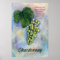 Chardonnay White Wine Grapes Art Print