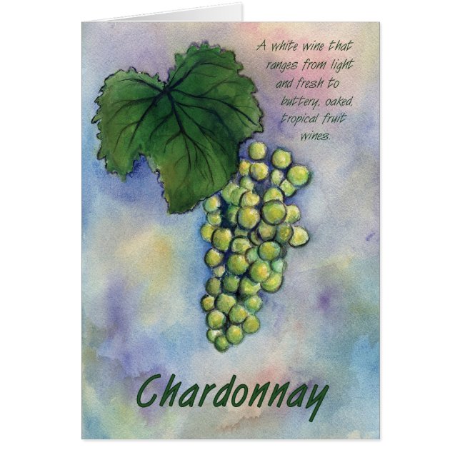 Chardonnay Wine Grapes & Description Card (Front)