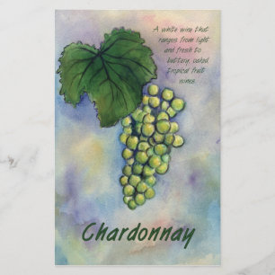 Chardonnay Wine Grapes & Description Stationery