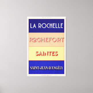 Charente Maritime Art Deco Poster Style Design Canvas Print