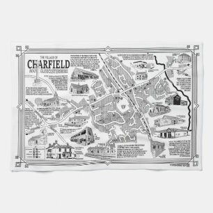 Charfield Village Map Tea Towel