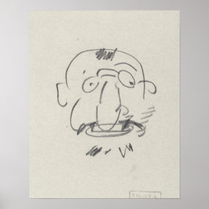 Charge de Lautrec par Lui-Meme (pencil on paper) Poster