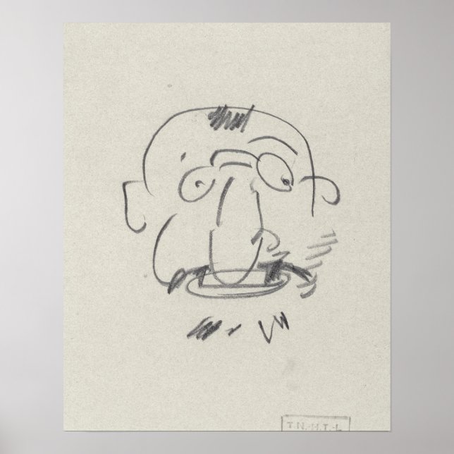 Charge de Lautrec par Lui-Meme (pencil on paper) Poster (Front)