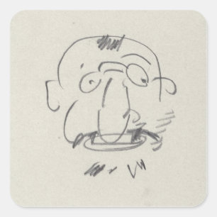 Charge de Lautrec par Lui-Meme (pencil on paper) Square Sticker