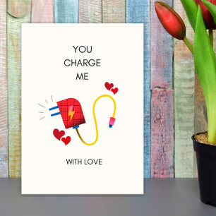 Charge me with love Funny boyfriend Valentine card