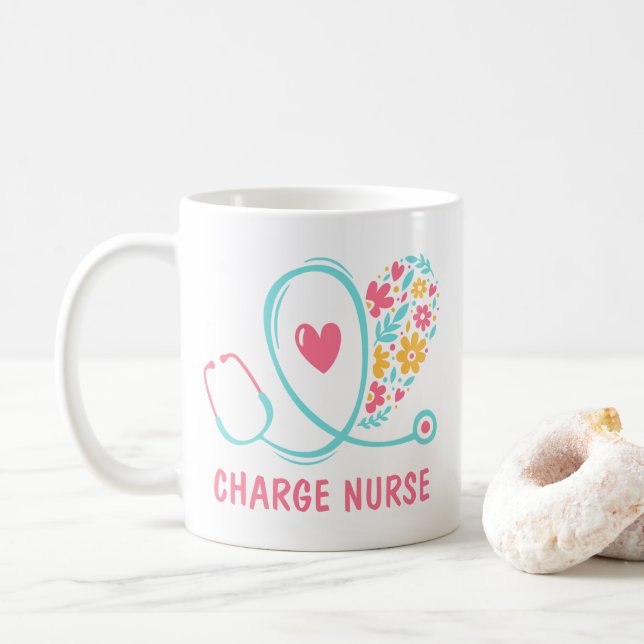 Charge Nurse Gift Coffee Mug (With Donut)