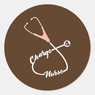 Charge Nurse Stethoscope Nursing  Classic Round Sticker